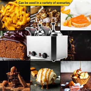 Nacho Cheese Dispenser, 4.8 QT Nacho Cheese Warmer, Stainless Steel Popcorn Butter Dispenser, with Pump 650W Nacho Cheese Machine, 30-110℃ Temp Adjustable, for Heating Caramel Cheese Chocolate