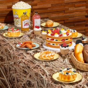 Tudomro 3 Pcs Fall Thanksgiving Tablecloth Farm Hay Plastic Tablecloth Autumn Straw Tablecover Waterproof Cowboy Western Table Cloth for Harvest Thanksgiving Carnivals Party Supplie, 54 x 108 Inch