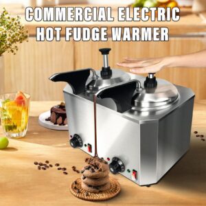 Nacho Cheese Dispenser, 4.8 QT Nacho Cheese Warmer, Stainless Steel Popcorn Butter Dispenser, with Pump 650W Nacho Cheese Machine, 30-110℃ Temp Adjustable, for Heating Caramel Cheese Chocolate