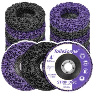 10 pack strip discs 4 inch quick stripping wheel paint stripper for angle grinder clean and remove paint coating rust welds oxidation for metal and wood (4" x 5/8")