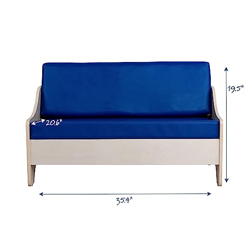 Children’s Factory Everyday Lounge Sofa, Blue, Kids Couch, Toddler Preschool or Daycare Flexible Seating, Classroom Reading Book Nook Furniture