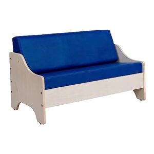 children’s factory everyday lounge sofa, blue, kids couch, toddler preschool or daycare flexible seating, classroom reading book nook furniture