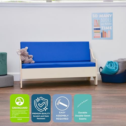 Children’s Factory Everyday Lounge Sofa, Blue, Kids Couch, Toddler Preschool or Daycare Flexible Seating, Classroom Reading Book Nook Furniture