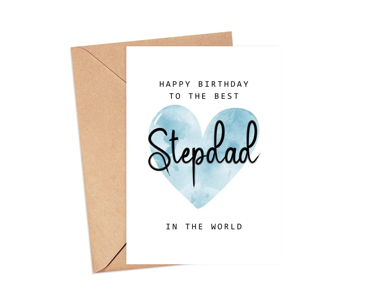 MoltDesigns Happy Birthday To The Best Stepdad In The World Card - Stepdad Birthday Card - Stepdad Card - Father's Day Gift - Happy Birthday Card