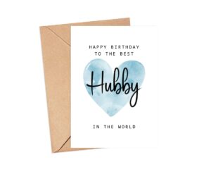 moltdesigns happy birthday to the best hubby in the world card - hubby birthday card - hubby card - father's day gift - happy birthday card