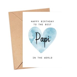 MoltDesigns Happy Birthday To The Best Papi In The World Card - Papi Birthday Card - Papi Card - Father's Day Gift - Happy Birthday Card