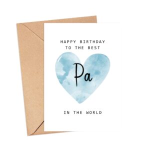 MoltDesigns Happy Birthday To The Best Pa In The World Card - Pa Birthday Card - Pa Card - Father's Day Gift - Happy Birthday Card