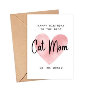 Happy Birthday To The Best Cat Mom In The World Card - Cat Mom Birthday Card - Cat Mom Card - Mother's Day Gift - Happy Birthday Card Happy Birthday Mom