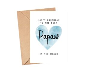 moltdesigns happy birthday to the best papaw in the world card - papaw birthday card - papaw card - father's day gift - happy birthday card