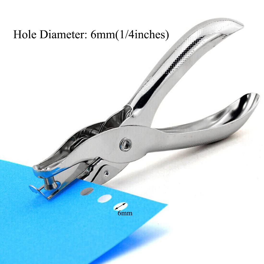 Paper Puncher Single Hole Punch Metal Circle Punches Hand Craft Sheet Scrapbooking Loose Leaf Paper Punching 6mm for School Office Home Study