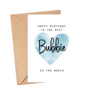 MoltDesigns Happy Birthday To The Best Bubbie In The World Card - Bubbie Birthday Card - Bubbie Card - Father's Day Gift - Happy Birthday Card