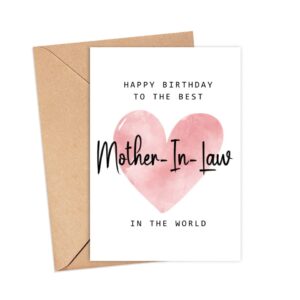 Happy Birthday To The Best Mother-In-Law In The World Card - Mother-In-Law Birthday Card - Mother-In-Law Card - Mother's Day Gift - Happy Birthday Card Happy Birthday Mom