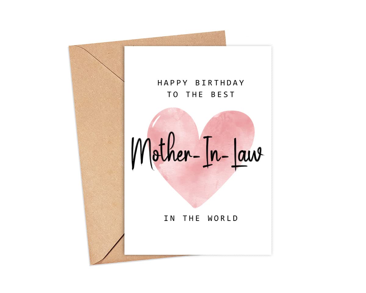 Happy Birthday To The Best Mother-In-Law In The World Card - Mother-In-Law Birthday Card - Mother-In-Law Card - Mother's Day Gift - Happy Birthday Card Happy Birthday Mom