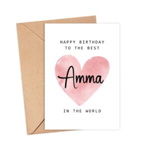 Happy Birthday To The Best Amma In The World Card - Amma Birthday Card - Amma Card - Mother's Day Gift - Happy Birthday Card Happy Birthday Mom