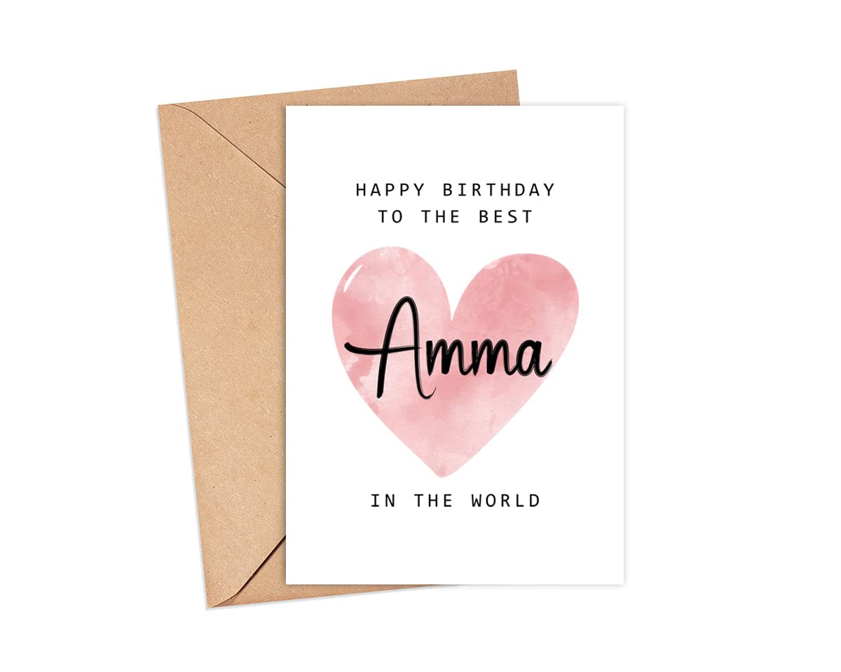 Happy Birthday To The Best Amma In The World Card - Amma Birthday Card - Amma Card - Mother's Day Gift - Happy Birthday Card Happy Birthday Mom