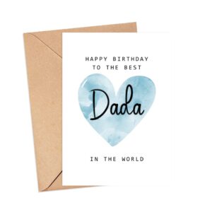 MoltDesigns Happy Birthday To The Best Dada In The World Card - Dada Birthday Card - Dada Card - Father's Day Gift - Happy Birthday Card