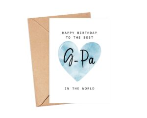 moltdesigns happy birthday to the best g-pa in the world card - g-pa birthday card - g-pa card - father's day gift - happy birthday card