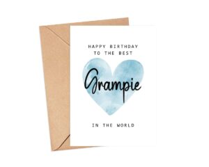 moltdesigns happy birthday to the best grampie in the world card - grampie birthday card - grampie card - father's day gift - happy birthday card