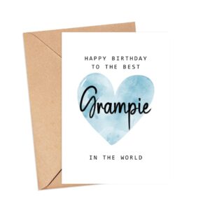 MoltDesigns Happy Birthday To The Best Grampie In The World Card - Grampie Birthday Card - Grampie Card - Father's Day Gift - Happy Birthday Card