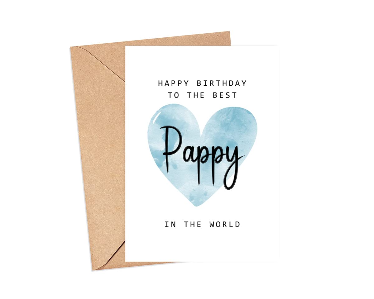 MoltDesigns Happy Birthday To The Best Pappy In The World Card - Pappy Birthday Card - Pappy Card - Father's Day Gift - Happy Birthday Card