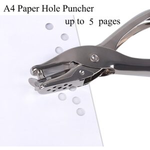 Paper Puncher Single Hole Punch Metal Circle Punches Hand Craft Sheet Scrapbooking Loose Leaf Paper Punching 6mm for School Office Home Study