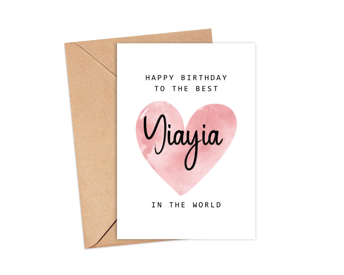 Happy Birthday To The Best Yiayia In The World Card - Yiayia Birthday Card - Yiayia Card - Mother's Day Gift - Happy Birthday Card Happy Birthday Mom