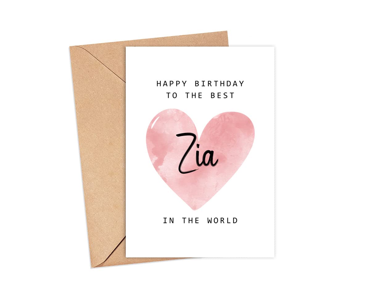 Happy Birthday To The Best Zia In The World Card - Zia Birthday Card - Zia Card - Mother's Day Gift - Happy Birthday Card Happy Birthday Mom