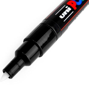 Posca - Ultra Fine to Fine Paint Marker Pens Set - PC-1MR, PC-1M, PC-3M - Black Ink - Pack of 3