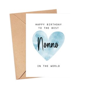 MoltDesigns Happy Birthday To The Best Nonno In The World Card - Nonno Birthday Card - Nonno Card - Father's Day Gift - Happy Birthday Card