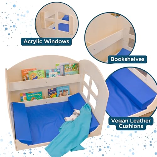 Children’s Factory Children's Factory Value Line Reading Nook, Kids Bookshelf, Toddler Bookshelf Reading Nook, Blue