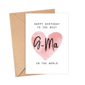 Happy Birthday To The Best G-Ma In The World Card - G-Ma Birthday Card - G-Ma Card - Mother's Day Gift - Happy Birthday Card Happy Birthday Mom