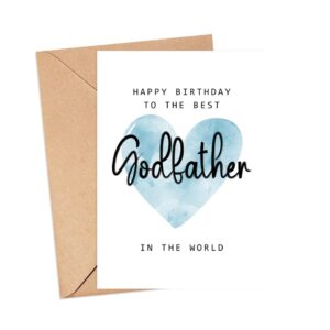 MoltDesigns Happy Birthday To The Best Godfather In The World Card - Godfather Birthday Card - Godfather Card - Father's Day Gift - Happy Birthday Card