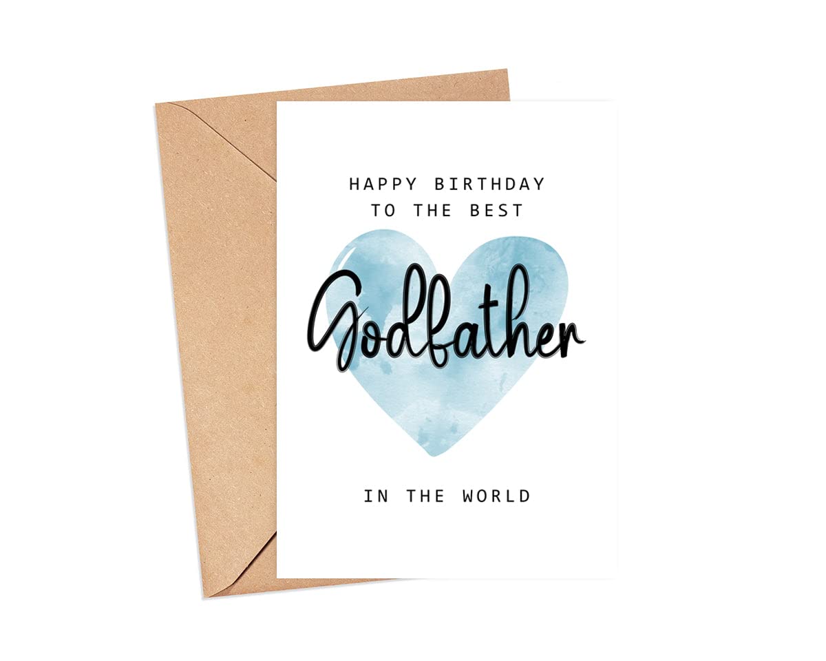 MoltDesigns Happy Birthday To The Best Godfather In The World Card - Godfather Birthday Card - Godfather Card - Father's Day Gift - Happy Birthday Card