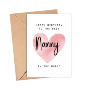 Happy Birthday To The Best Nanny In The World Card - Nanny Birthday Card - Nanny Card - Mother's Day Gift - Happy Birthday Card Happy Birthday Mom