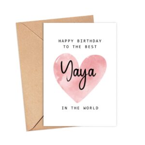 Happy Birthday To The Best Yaya In The World Card - Yaya Birthday Card - Yaya Card - Mother's Day Gift - Happy Birthday Card Happy Birthday Mom