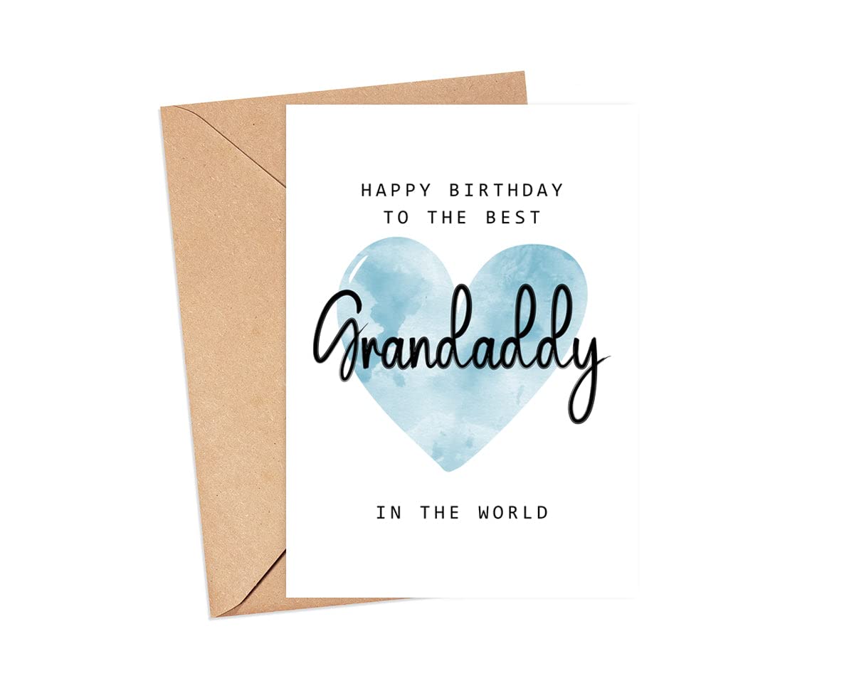 MoltDesigns Happy Birthday To The Best Grandaddy In The World Card - Grandaddy Birthday Card - Grandaddy Card - Father's Day Gift - Happy Birthday Card