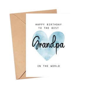 MoltDesigns Happy Birthday To The Best Grandpa In The World Card - Grandpa Birthday Card - Grandpa Card - Father's Day Gift - Happy Birthday Card