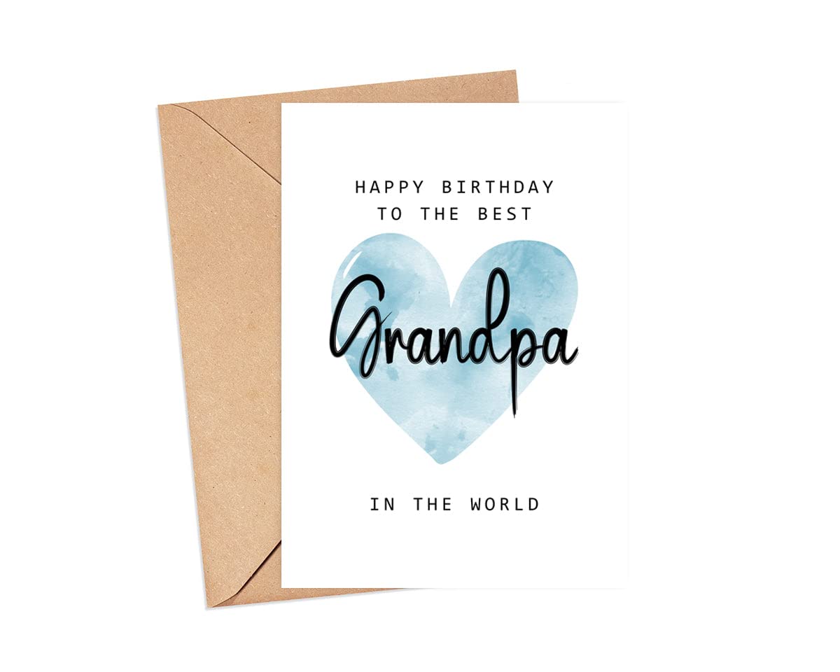 MoltDesigns Happy Birthday To The Best Grandpa In The World Card - Grandpa Birthday Card - Grandpa Card - Father's Day Gift - Happy Birthday Card