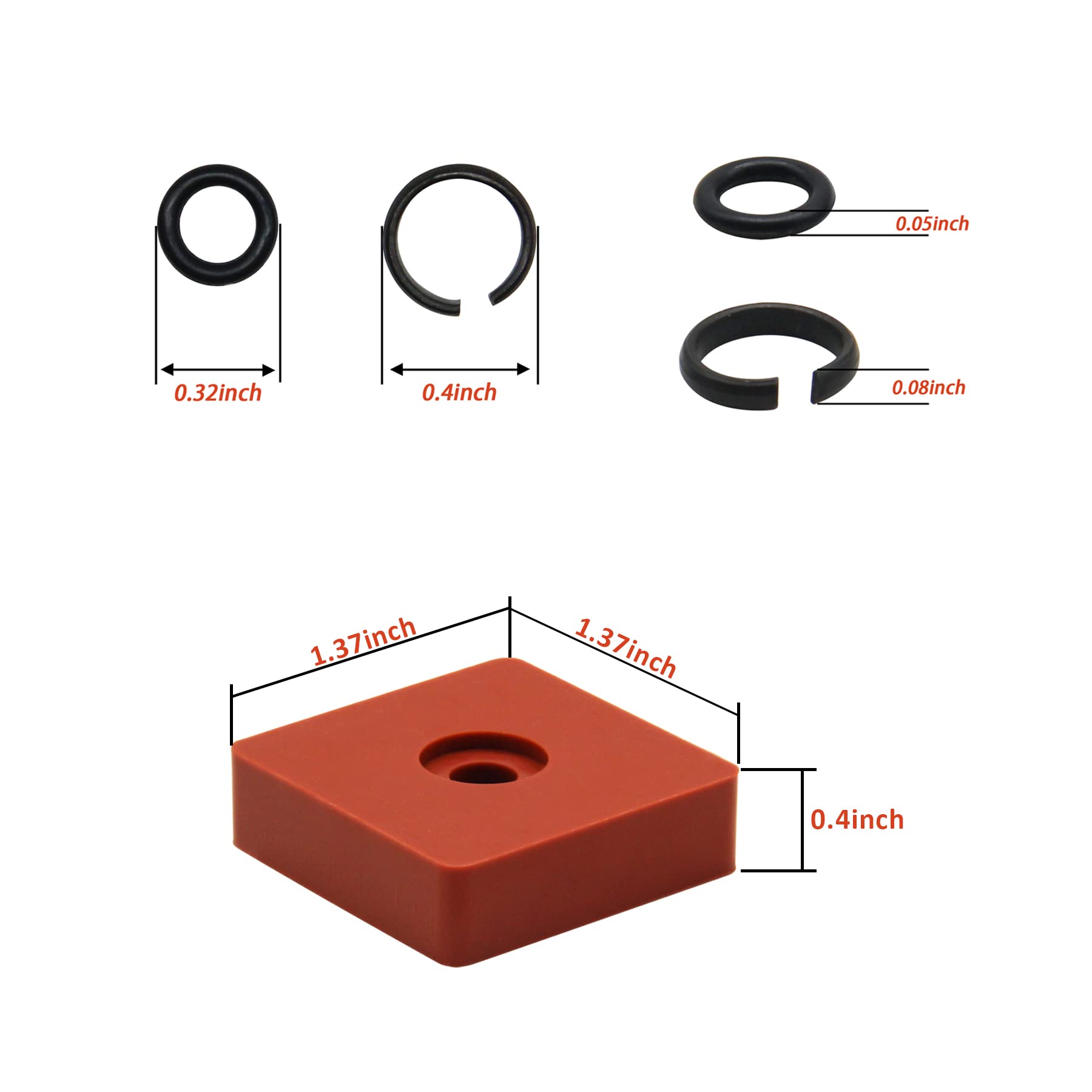 RURBRIN (10 Sets) 3/8" Impact Wrench Retaining Rings with O-Ring, Compatible with Electric/Pneumatic Cordless Wrench, Including Retainer Ring Anvil Install Tool