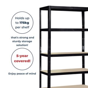 G-Rack Garage Workbench & Shelving: 90cm high x 120cm Wide x 60cm deep | Heavy Duty Racking Shelves for Storage, Blue 2 Tier (300KG Per Shelf), 600KG Capacity | for Workshop, Shed | 5 Year Warranty