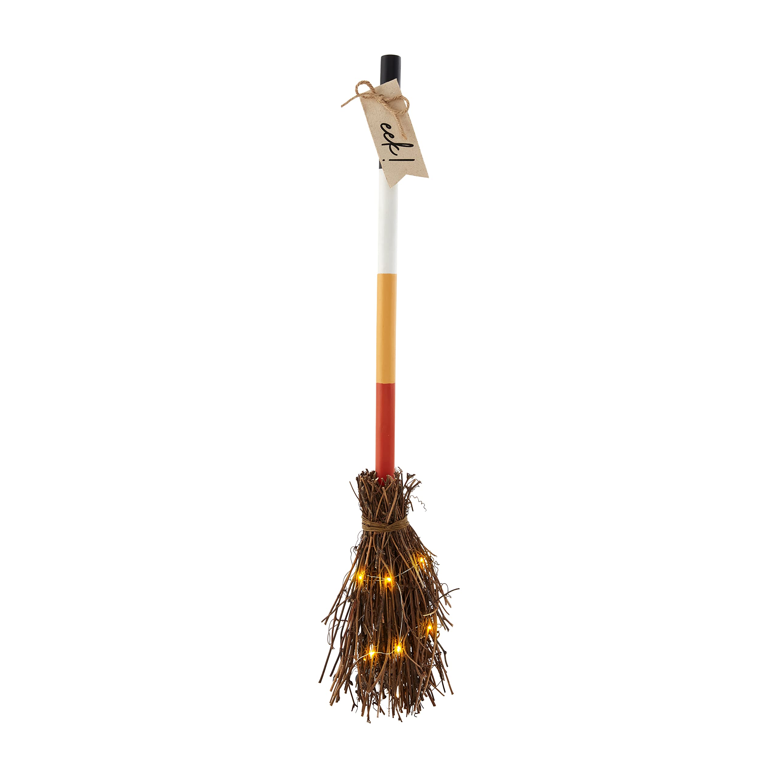 Mud Pie Light Up Broom Décor, Eeek, 33"