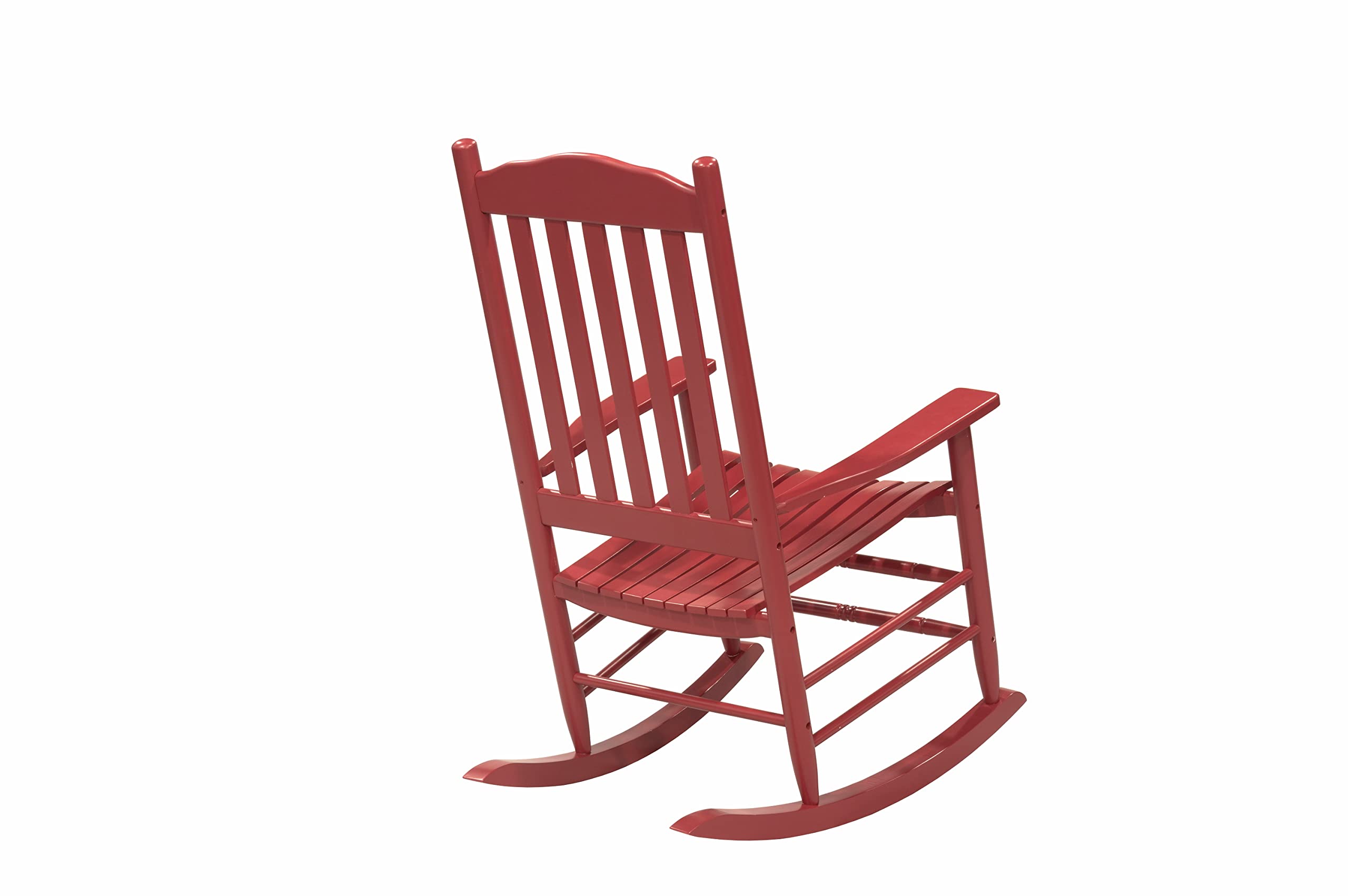 D&F Design Outdoor Rocking Rocker, Wood Rocking Chair with High Back and Curved Seat, UV Treated (Red), Outdoor and Indoor use