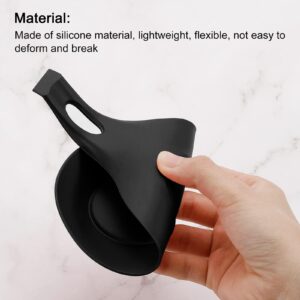 uxcell Silicone Spoon Rest, 7.68" x 3.74" Heat Resistant Kitchen Utensil Holder Spatula Ladle Rest for Counter Stove Top, Black 8Pcs