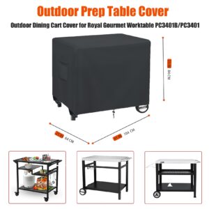 YZNKLXF Prep Table Cover for 52 Outdoor Table With Pockets,Outdoor Prep Table Cover 52.3''L x 24.4''W x 35''H