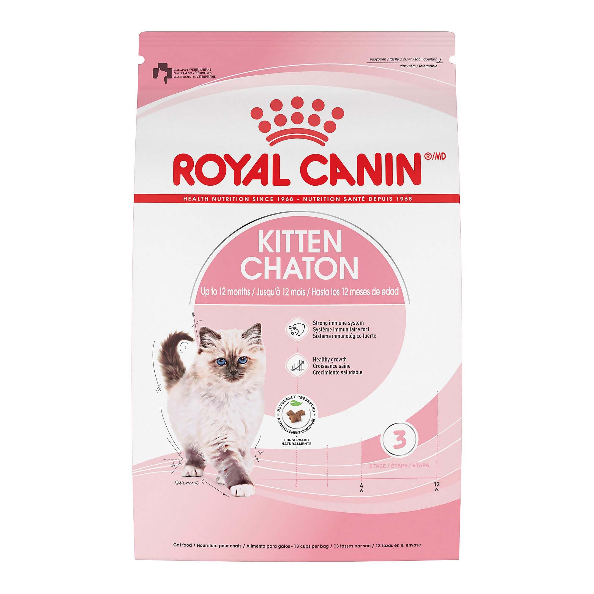 Royal Canin Feline Health Nutrition Dry Kitten Food, Supports Digestive Health, Immune Support and Healthy Energy, 3 lb Bag