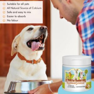 Eggshell Powder Calcium Supplement for Dogs and Cats(16 oz), Great for Osteoporosis & Labor Whelping, Safe Alternative to Bone Meal Powder, Improves Bones, Nourishes Joints, Supports Healthy Teeth