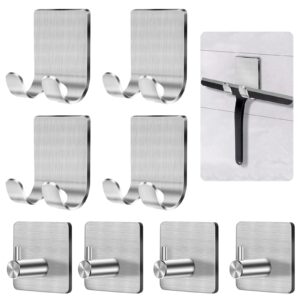 cgbe razor holder for shower, 4 packs razor holder and 4 packs shower hooks, self adhesive shaver holder hanger hooks for bathroom, damage free wall hooks for razor shaver loofah sponge