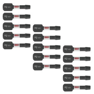 bosch itdsq2115 15 count (pack of 1) 1 in. driven square #2 impact tough screwdriving insert bits