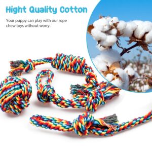 Depets Dog Rope Toy, 4PCS Assorted Puppy Chew Toy Pack, Durable Rope Knot Dog Toy, Puppy Teething Playing Toys for Small Dogs Puppies