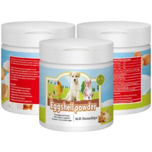 Eggshell Powder Calcium Supplement for Dogs and Cats(16 oz), Great for Osteoporosis & Labor Whelping, Safe Alternative to Bone Meal Powder, Improves Bones, Nourishes Joints, Supports Healthy Teeth